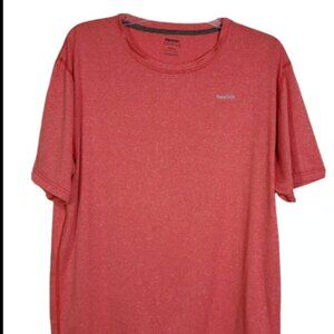 Reebok Men's T Shirt Sz XL Red Core Short Sleeve Athletic Active Tee Reflective